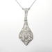 Art Deco 1930's Vintage .40ct t.w. Filigree Old European Cut Diamond Pendant Necklace Platinum 14k White Gold