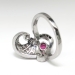 Vintage Pink Tourmaline Ring Circa 1940's Diamond Cocktail Birthstone Anniversary Ring Band Platinum