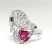 Vintage Pink Tourmaline Ring Circa 1940's Diamond Cocktail Birthstone Anniversary Ring Band Platinum