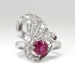 Vintage Pink Tourmaline Ring Circa 1940's Diamond Cocktail Birthstone Anniversary Ring Band Platinum