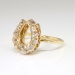 Antique Victorian 1880's .80ct t.w. Old Mine Cut Diamond Horseshoe Ring 18k Yellow Gold