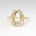 Antique Victorian 1880's .80ct t.w. Old Mine Cut Diamond Horseshoe Ring 18k Yellow Gold