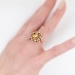 Vintage Ring Estate 1960's Topaz Diamond Flower Cocktail Birthstone Ring 14k Gold