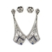 Estate 1.76ct t.w. Blue Sapphire & Diamond Art Deco Style Chandelier Wedding Earrings Platinum