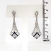 Estate 1.76ct t.w. Blue Sapphire & Diamond Art Deco Style Chandelier Wedding Earrings Platinum