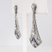 Estate 1.76ct t.w. Blue Sapphire & Diamond Art Deco Style Chandelier Wedding Earrings Platinum