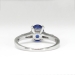 Vintage Estate 1.57ct t.w. Oval Blue Sapphire & Baguette Diamond Three Stone Engagement Anniversary Ring Platinum