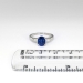 Vintage Estate 1.57ct t.w. Oval Blue Sapphire & Baguette Diamond Three Stone Engagement Anniversary Ring Platinum