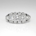 Art Deco 1930's Vintage 1.04ct t.w. Old Transitional Cut Diamond Engagement Anniversary Cocktail Ring Platinum