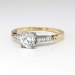 Vintage Diamond Engagement Ring Circa 1950's Retro Old Transitional Cut Diamond Two Tone Wedding Ring 14k Gold Platinum