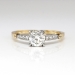 Vintage Diamond Engagement Ring Circa 1950's Retro Old Transitional Cut Diamond Two Tone Wedding Ring 14k Gold Platinum