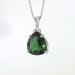 Vintage Estate 1960's H.Stern 11.08ct t.w. Green Tourmaline Diamond Pendant 18k 14k White Gold