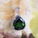 Vintage Estate 1960's H.Stern 11.08ct t.w. Green Tourmaline Diamond Pendant 18k 14k White Gold