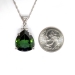 Vintage Estate 1960's H.Stern 11.08ct t.w. Green Tourmaline Diamond Pendant 18k 14k White Gold