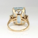 Vintage 1940's 12.79ct t.w. Emerald Cut Aquamarine & Diamond Cocktail Ring 14k