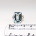 Vintage 1940's 12.79ct t.w. Emerald Cut Aquamarine & Diamond Cocktail Ring 14k