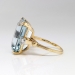 Vintage 1940's 12.79ct t.w. Emerald Cut Aquamarine & Diamond Cocktail Ring 14k