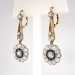 Antique Edwardian Vintage Blue Sapphire Diamond Halo Chandelier Wedding Earrings Platinum 18k Yellow Gold