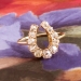 Antique Victorian 1880's .80ct t.w. Old Mine Cut Diamond Horseshoe Ring 18k Yellow Gold