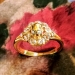 Victorian 1870's Memento Mori Skull .65ct t.w. Old Mine Cut Diamond Ring 22k Yellow Gold