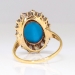 Antique Victorian 1890's 4.06ct t.w. Turquoise & Old European Cut Diamond Cocktail Ring 14k