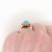 Antique Victorian 1890's 4.06ct t.w. Turquoise & Old European Cut Diamond Cocktail Ring 14k