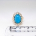 Antique Victorian 1890's 4.06ct t.w. Turquoise & Old European Cut Diamond Cocktail Ring 14k