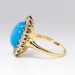 Antique Victorian 1890's 4.06ct t.w. Turquoise & Old European Cut Diamond Cocktail Ring 14k