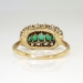 Edwardian 1920's 1.15ct t.w. Old European Cut Diamond & Emerald Engagement Anniversary Ring 14k Yellow Gold