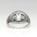 Antique Edwardian Diamond Engagement Ring Emerald Cut French Cut Diamond Emerald Anniversary Ring Platinum