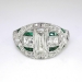 Antique Edwardian Diamond Engagement Ring Emerald Cut French Cut Diamond Emerald Anniversary Ring Platinum