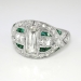 Antique Edwardian Diamond Engagement Ring Emerald Cut French Cut Diamond Emerald Anniversary Ring Platinum