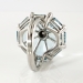 Vintage 16.46ct t.w. Aquamarine Diamond Ring Retro 1940's Aquamarine Diamond Cocktail Statement Birthstone Ring Platinum