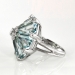 Vintage 16.46ct t.w. Aquamarine Diamond Ring Retro 1940's Aquamarine Diamond Cocktail Statement Birthstone Ring Platinum