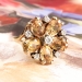 Vintage Ring Estate 1960's Topaz Diamond Flower Cocktail Birthstone Ring 14k Gold