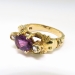 Vintage 1990's 1.47ct t.w. Natural Purple Sapphire & Diamond Two Angels Figural Ring 18k