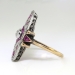 Antique Edwardian Vintage 1920's Ruby Old European Cut Diamond Anniversary Cocktail Ring 18k Platinum