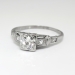 Vintage Retro 1940's Old Transitional Cut French Cut Diamond Engagement Wedding Anniversary Ring Platinum