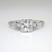 Vintage Retro 1940's Old Transitional Cut French Cut Diamond Engagement Wedding Anniversary Ring Platinum