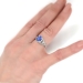 Estate Vintage 1990's Blue Sapphire Diamond Hand Engraved Platinum Ring