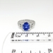 Estate Vintage 1990's Blue Sapphire Diamond Hand Engraved Platinum Ring