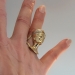 Huge Heavy Egyptian Revival Diamond Nefertiti Ring 14k