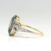 Antique Edwardian Vintage 1920's Aquamarine Rose Cut Diamond Ring Platinum 18k Yellow Gold