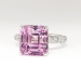 Estate Pink Purple Kunzite Diamond Cocktail Statement Ring 18k White Gold