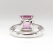 Estate Pink Purple Kunzite Diamond Cocktail Statement Ring 18k White Gold