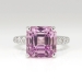 Estate Pink Purple Kunzite Diamond Cocktail Statement Ring 18k White Gold