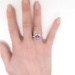 Estate Pink Purple Kunzite Diamond Cocktail Statement Ring 18k White Gold