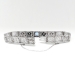 Art Deco 1930's Vintage Aquamarine Diamond Filigree Bracelet 14k White Gold 6.75 Inches Long