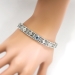 Art Deco 1930's Vintage Aquamarine Diamond Filigree Bracelet 14k White Gold 6.75 Inches Long