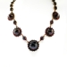 Antique Victorian 1880's Natural Rose Cut Garnet Festoon Necklace Gilt Gold Sterling Silver